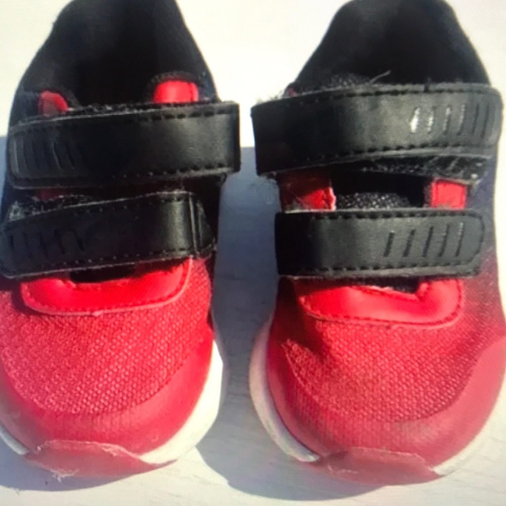 Kids Red and Black Velcro Sneakers